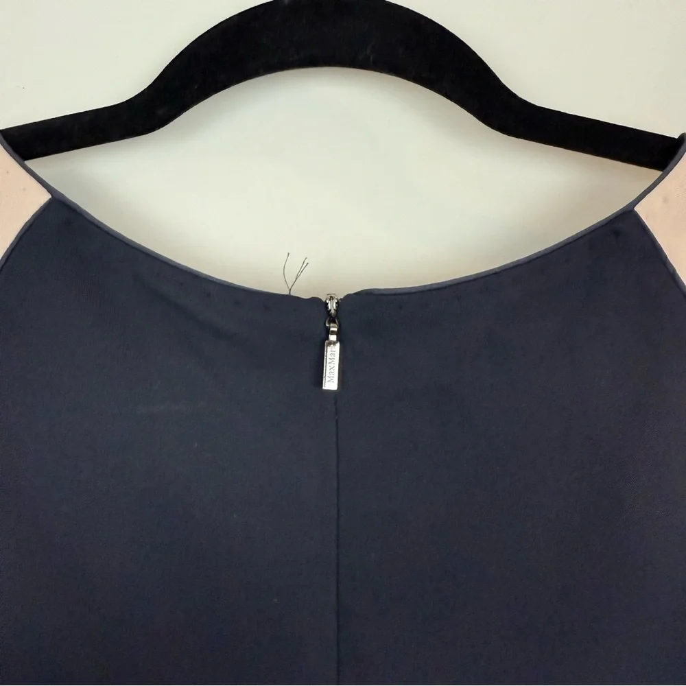 MaxMara Black Cream Colorblock Cap Sleeve Career Dress Sz 6